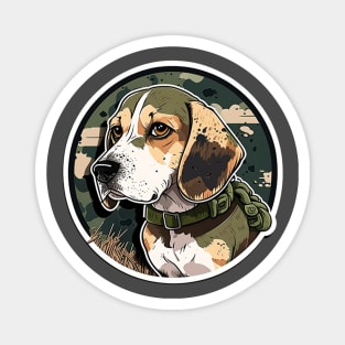 Beagle Camouflage Motif Magnet